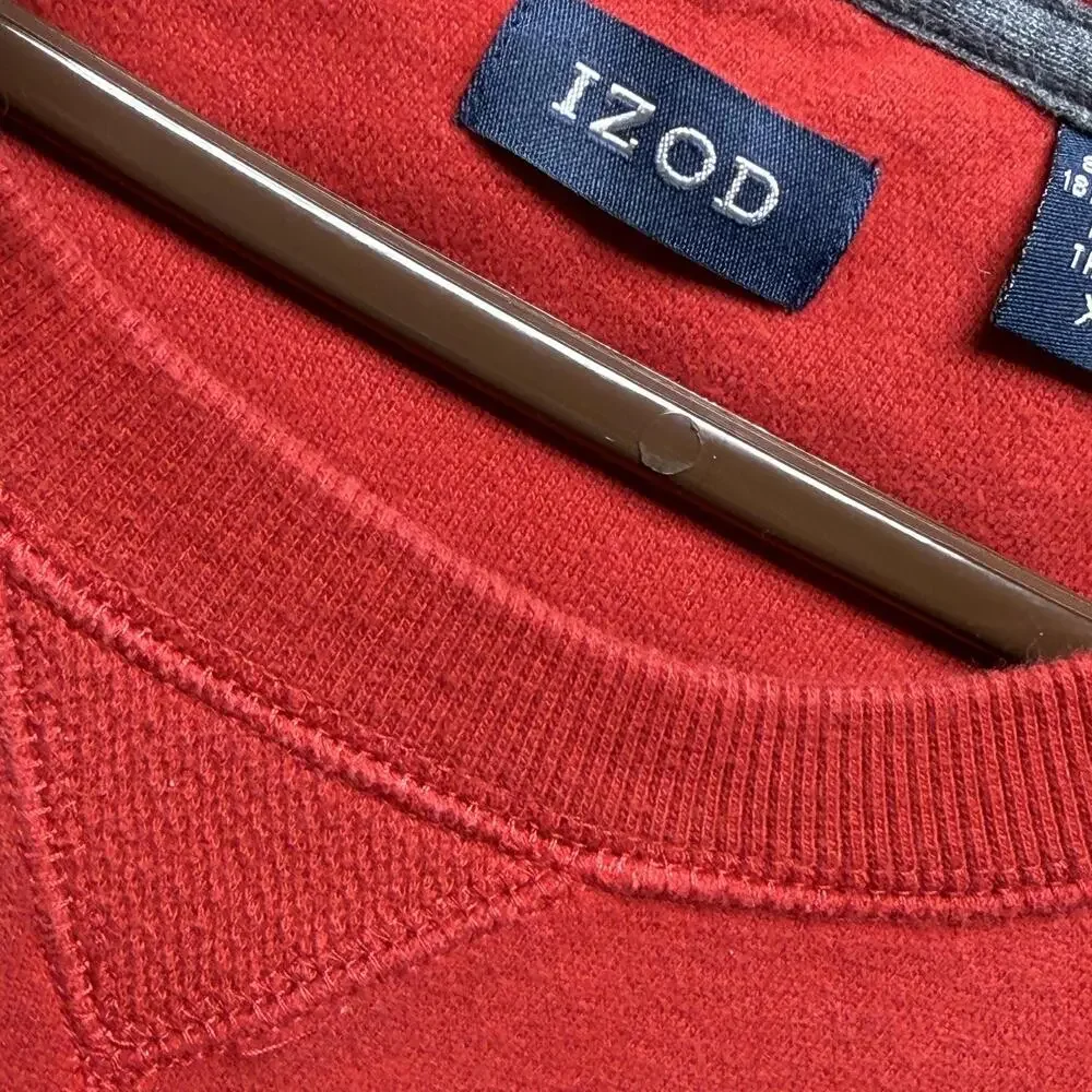 IZOD Sweatshirt Mens XLT Red Fleece Embroidered Logo Pullover Big & Tall